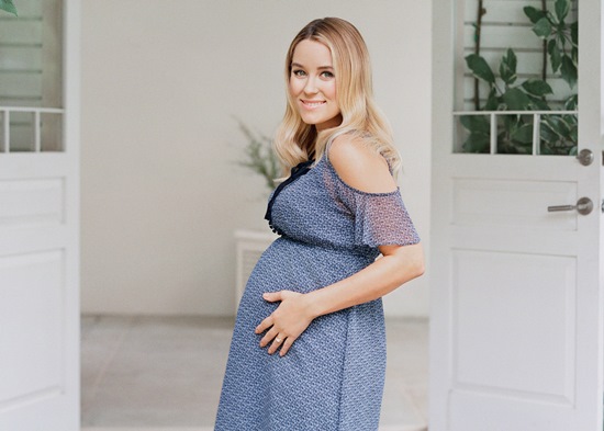 LC Lauren Conrad Maternity Cold-Shoulder Empire Dress